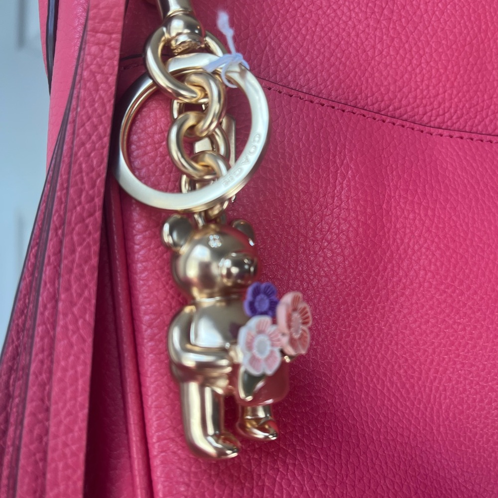 Coach Garden Bear Keychain/Charm with Floral Accents 🌼 New with tag 🌺 - Picture 7 of 7